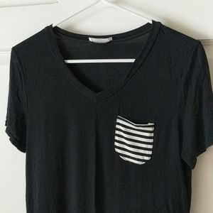 Black V Neck with Pocket